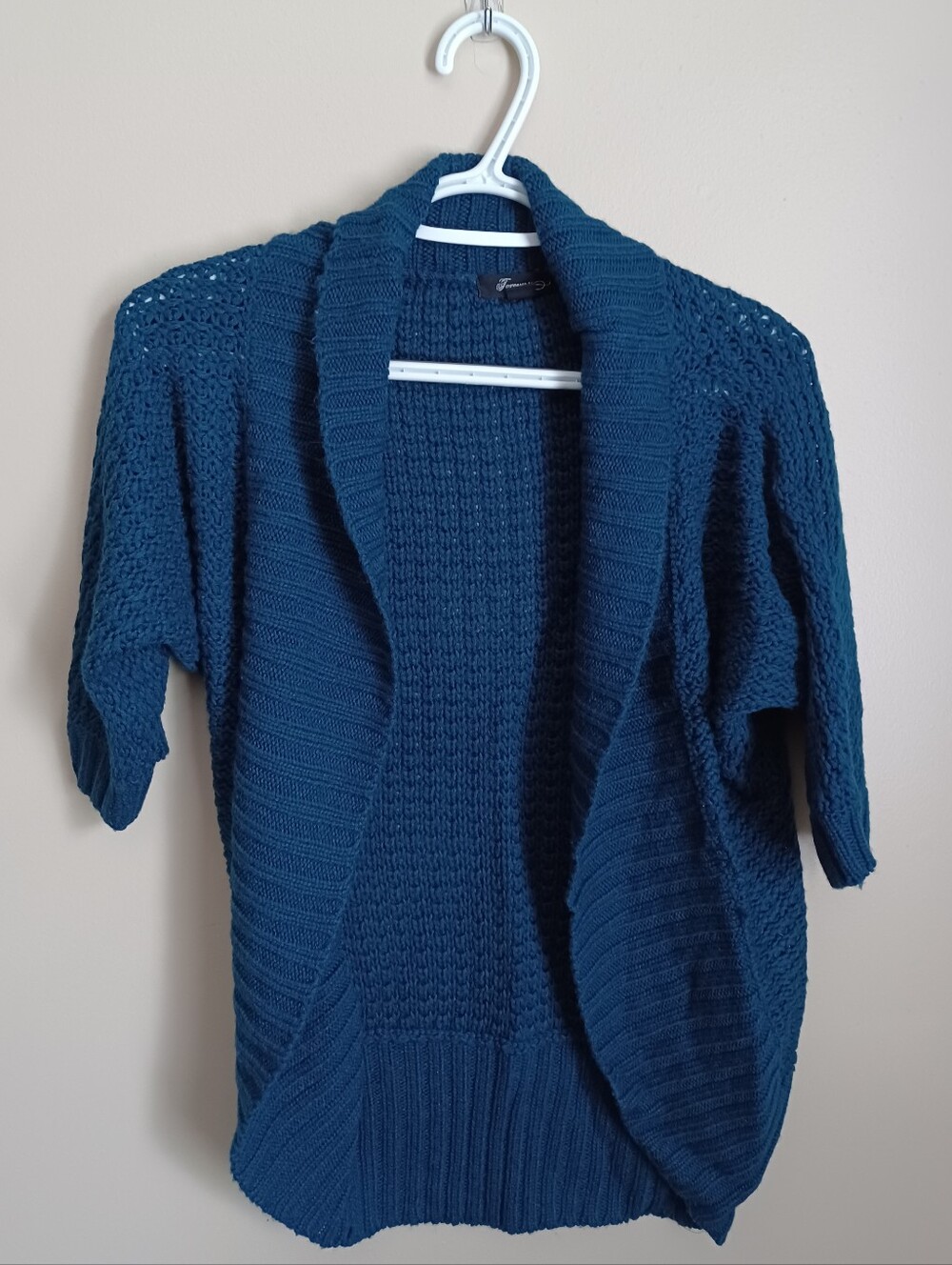 Women's Size M Forever 21 Blue Acrylic Sweater Knit Cardigan Cover Up Shirt